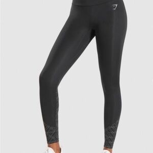 Gymshark Black High-Waist Leggings with Subtle Geometric Ankles